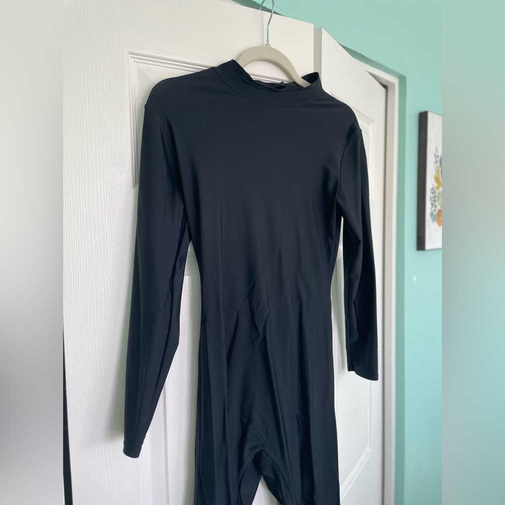 Black Long sleeve Spandex Jumpsuit